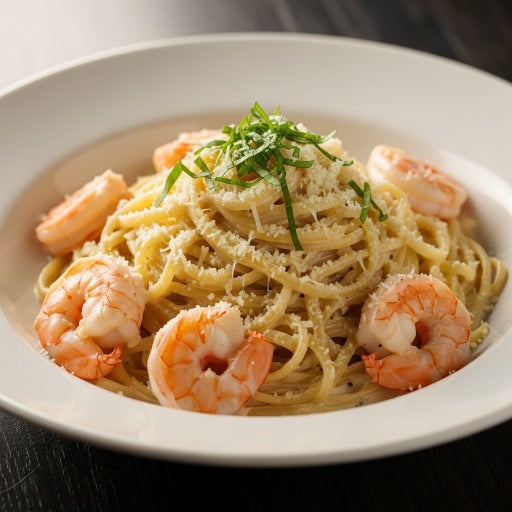 Linguini Alfredo aux crevettes