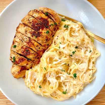 Roasted Garlic Chicken Alfredo Pasta