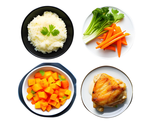 Chicken, Mashed Potatoes & Carrots