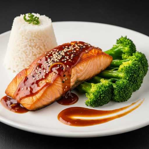 Saumon Général Tao, riz et brocoli